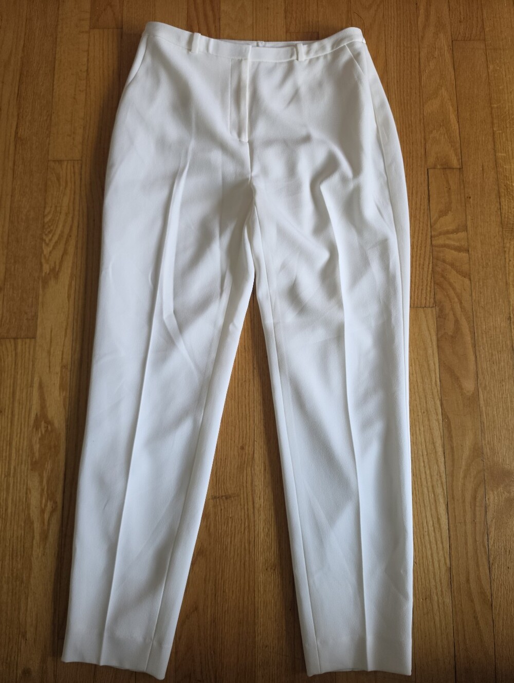 Donna Karan New York Crepe Straight Leg Pants Fully Lined Off White Sz 4